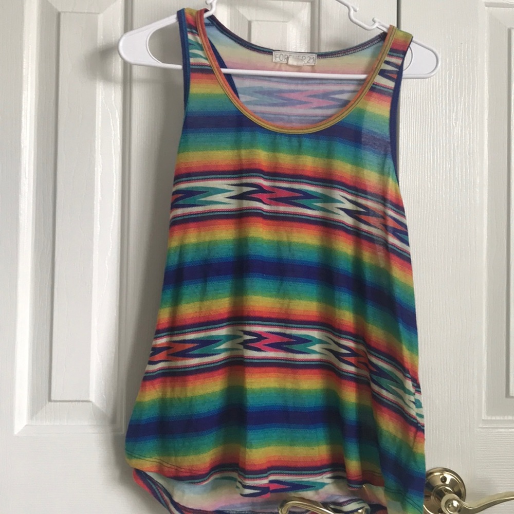 Aztec pattern razor back tank